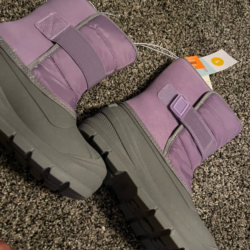 Cat & Jack Lavender and Gray Boots. #K2 - Picture 4 of 5
